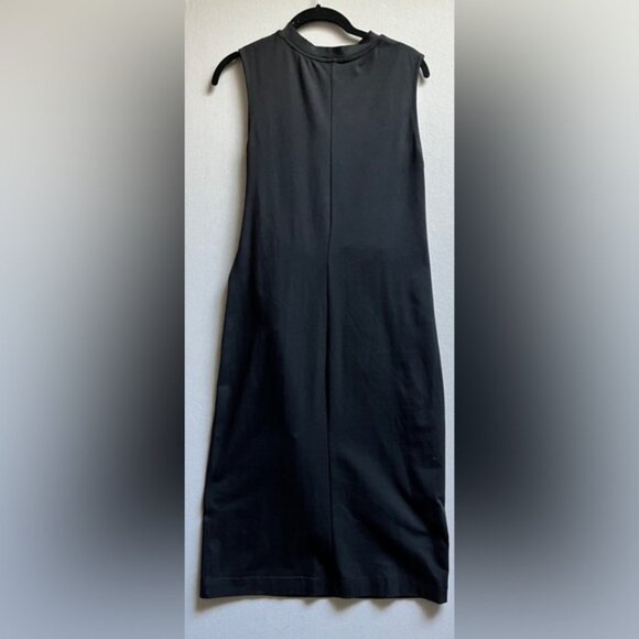 Icone Simone tie front midi sleeveless black midi dress Sz M - Picture 3 of 12
